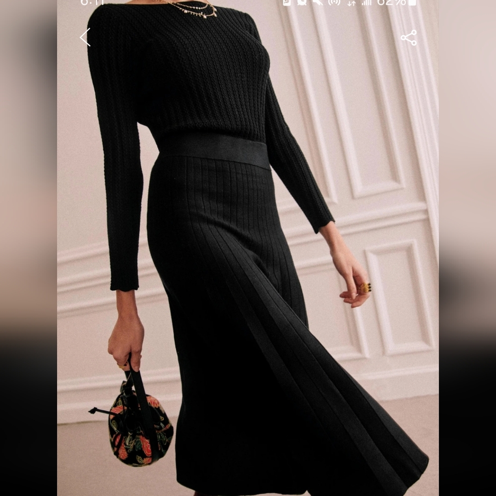 Sezane Flavie Midi Long Sleeve Dress